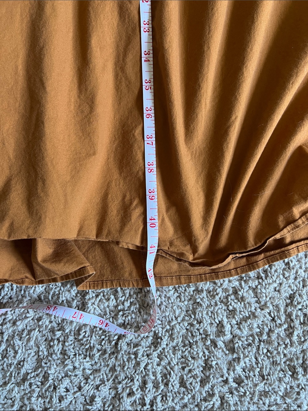Ava & Viv Burnt Orange V-Neck Eyelet Puff Sleeve Midi Dress - Picture 4 of 5